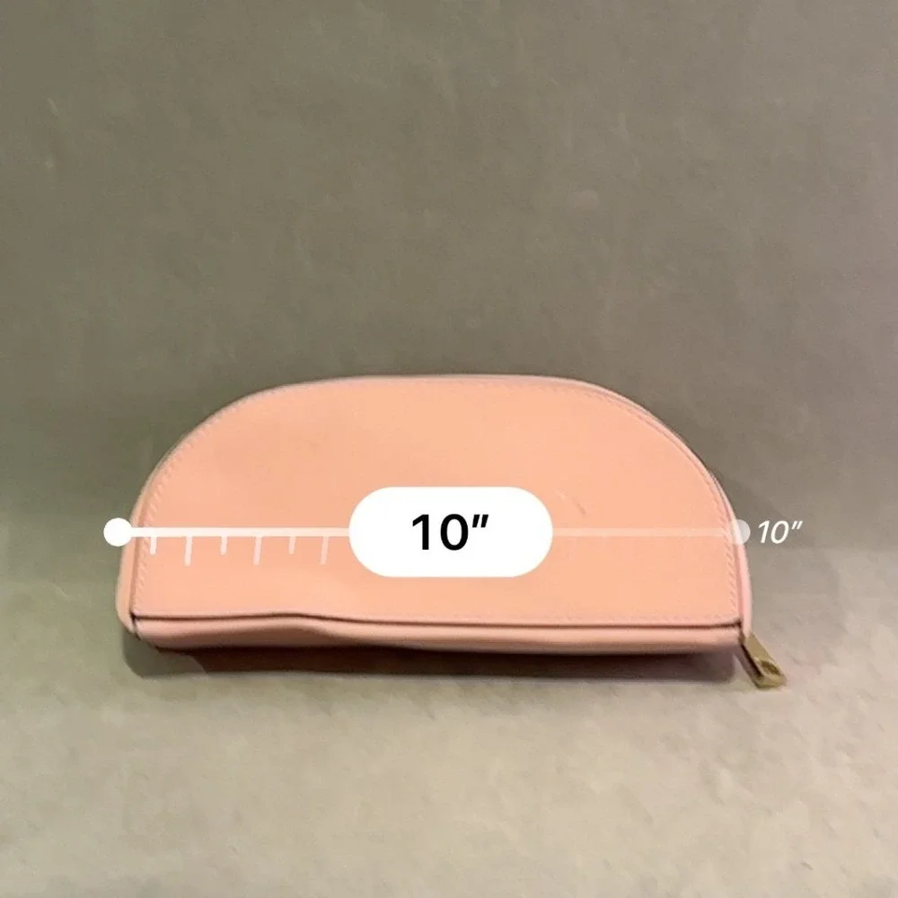 Marc Jacobs Runway 9.12.2018 Pink Half Moon Cosmetic Pouch Bag Gold Hardware